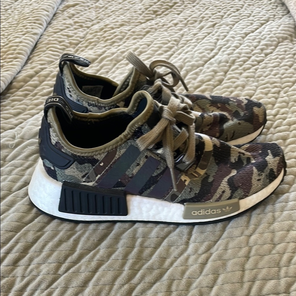 adidas Green and Brown Camouflage Sneakers